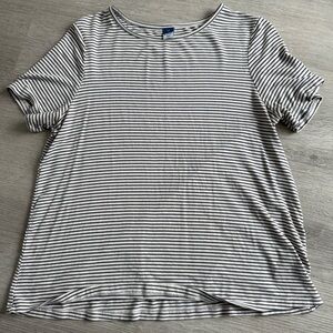 Old Navy Blue and White Striped Short Sleeve Tee